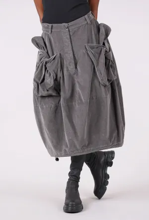 Simple Comfort Velveteen Pocket Skirt, Dark Gray