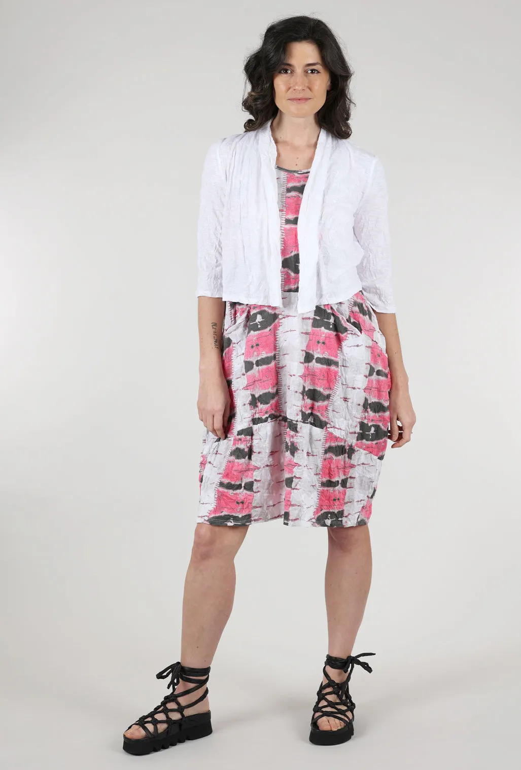 Tissue Crinkle Cropped Cardie, White Fall look