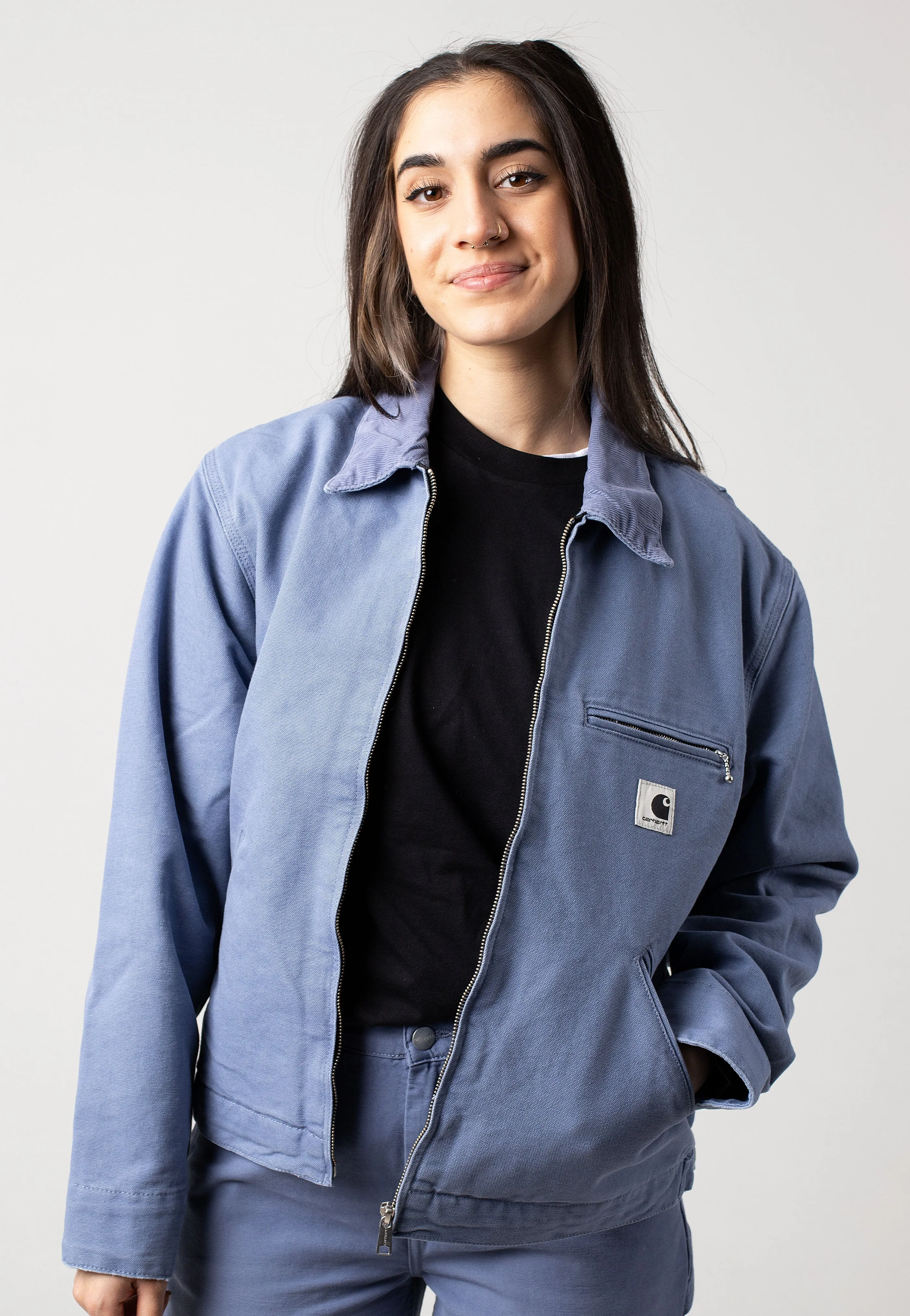Carhartt WIP - W' OG Detroit Aged Canvas Bay Blue/Bay Blue - Jacket Trail Use