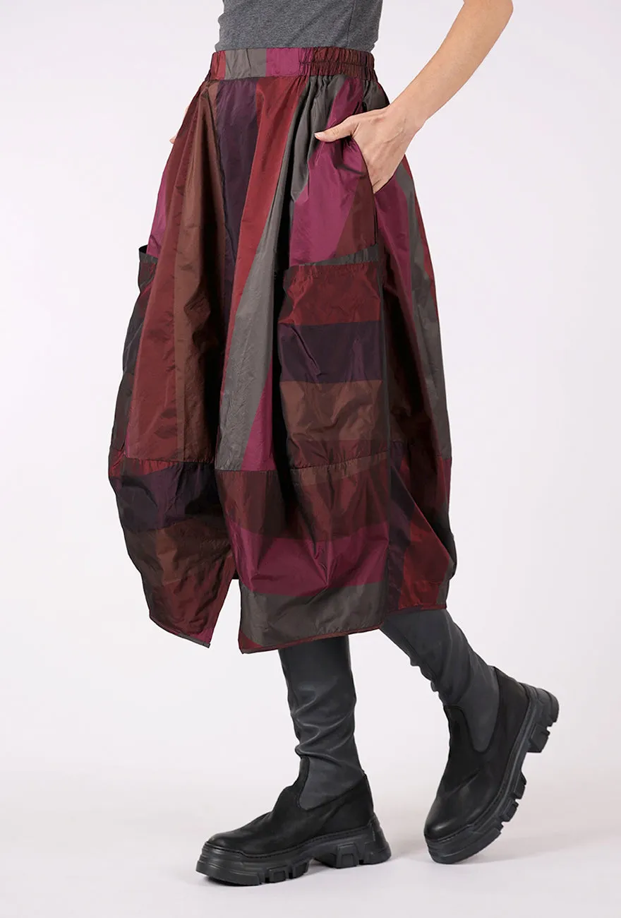 Travel Friendly Crimson Skirt, Dark Scarlet