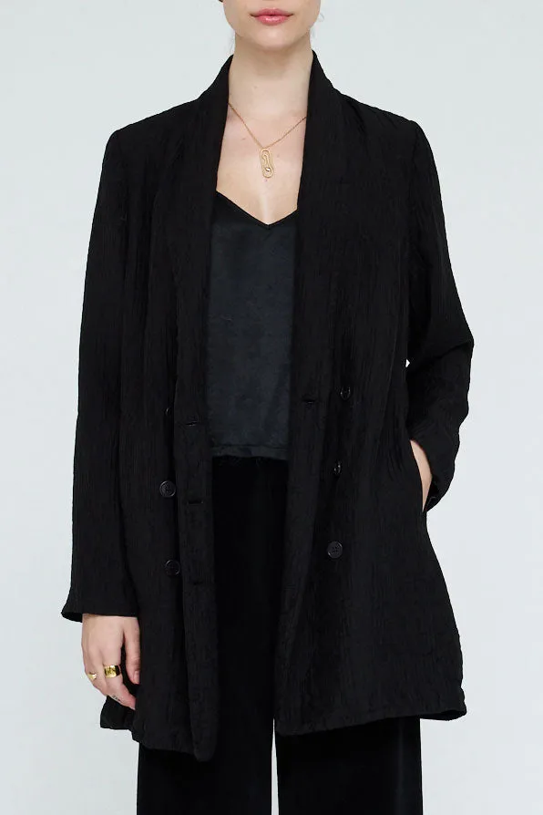 Stretch Comfort Embellished Trim Beau Black Blazer