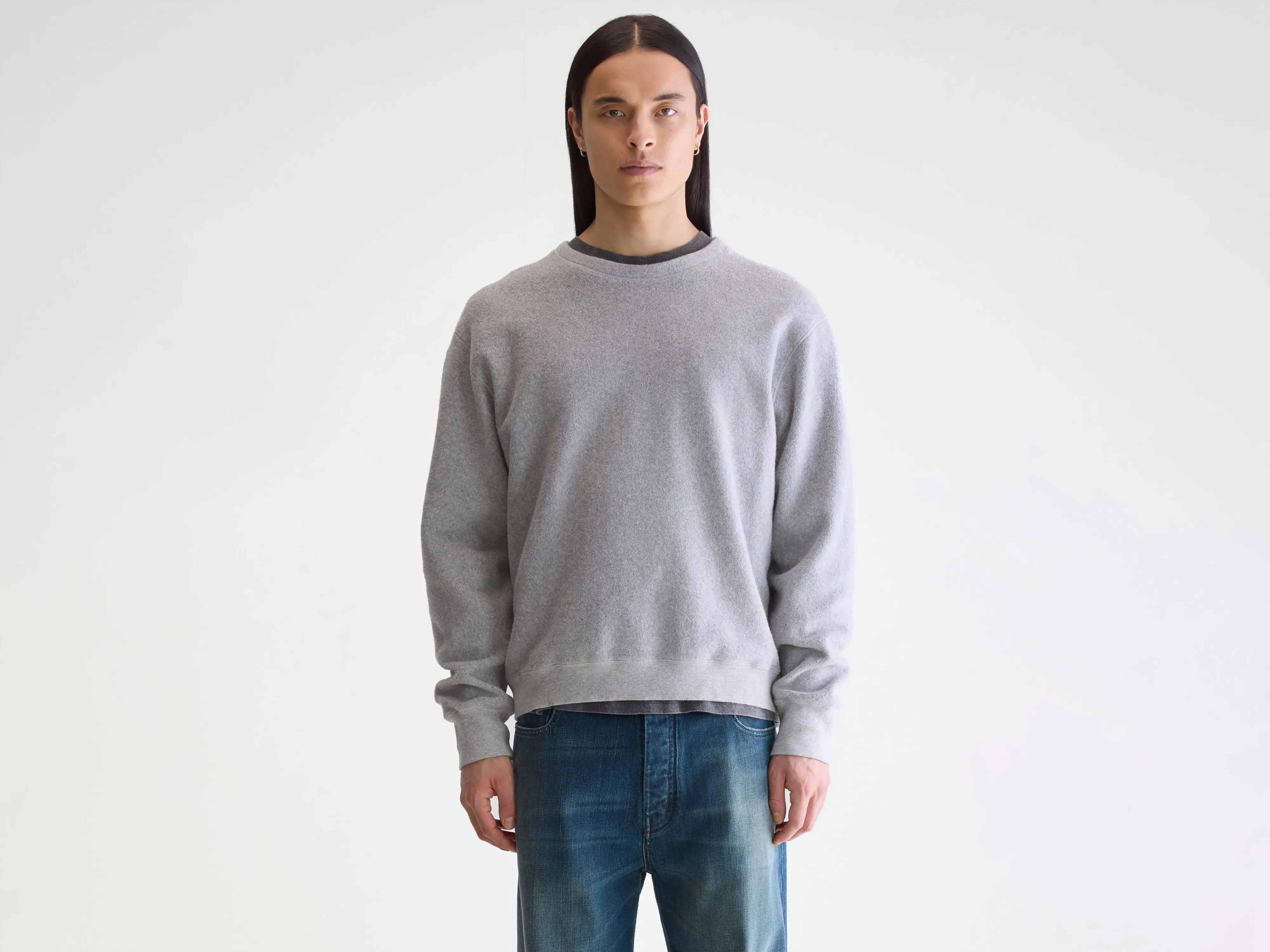 Mesh Lining Matt crewneck sweatshirt (252 / M / H. GREY)