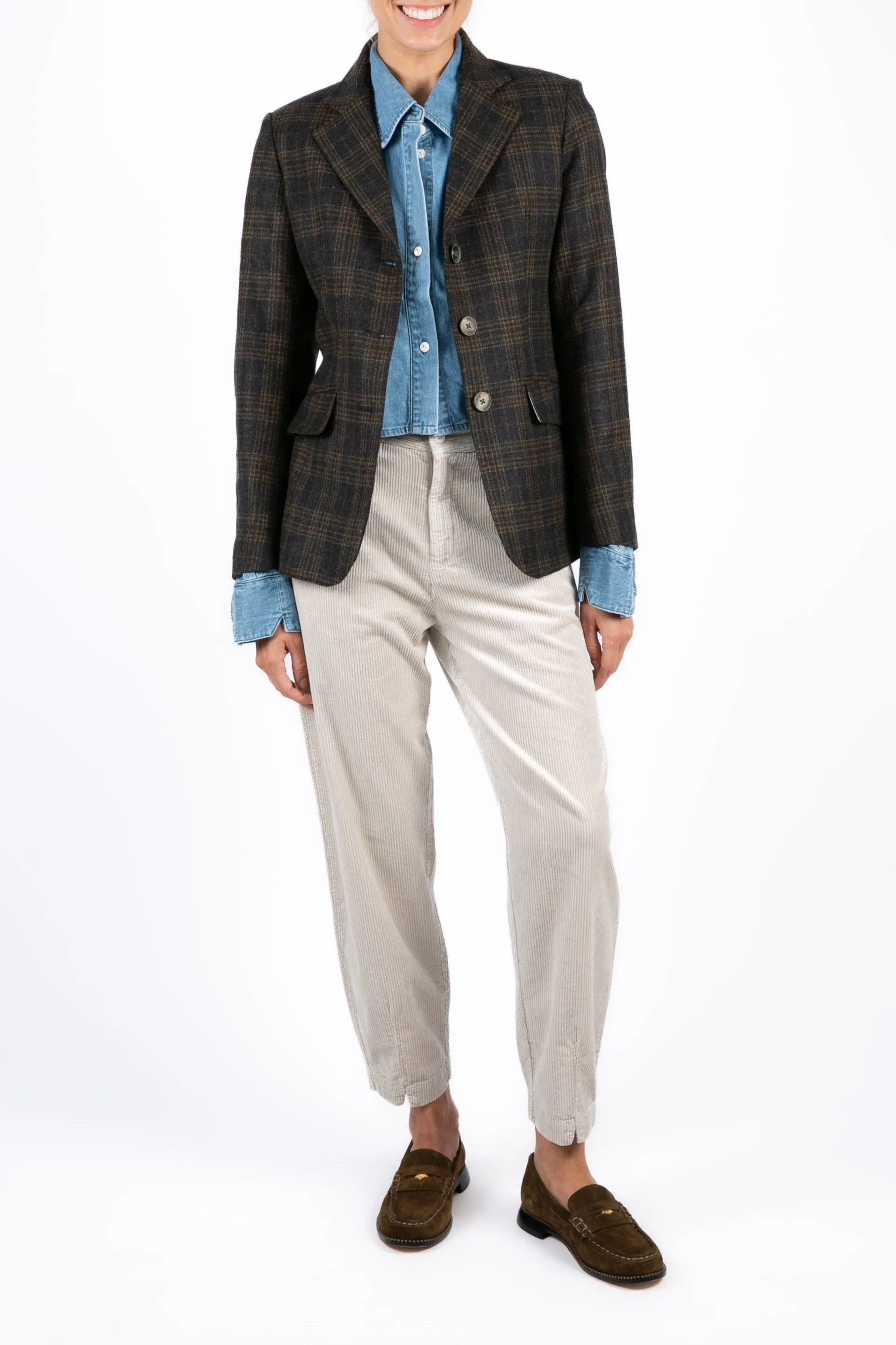 Dorothy Midnight Blazer Bright Color Houndstooth Print