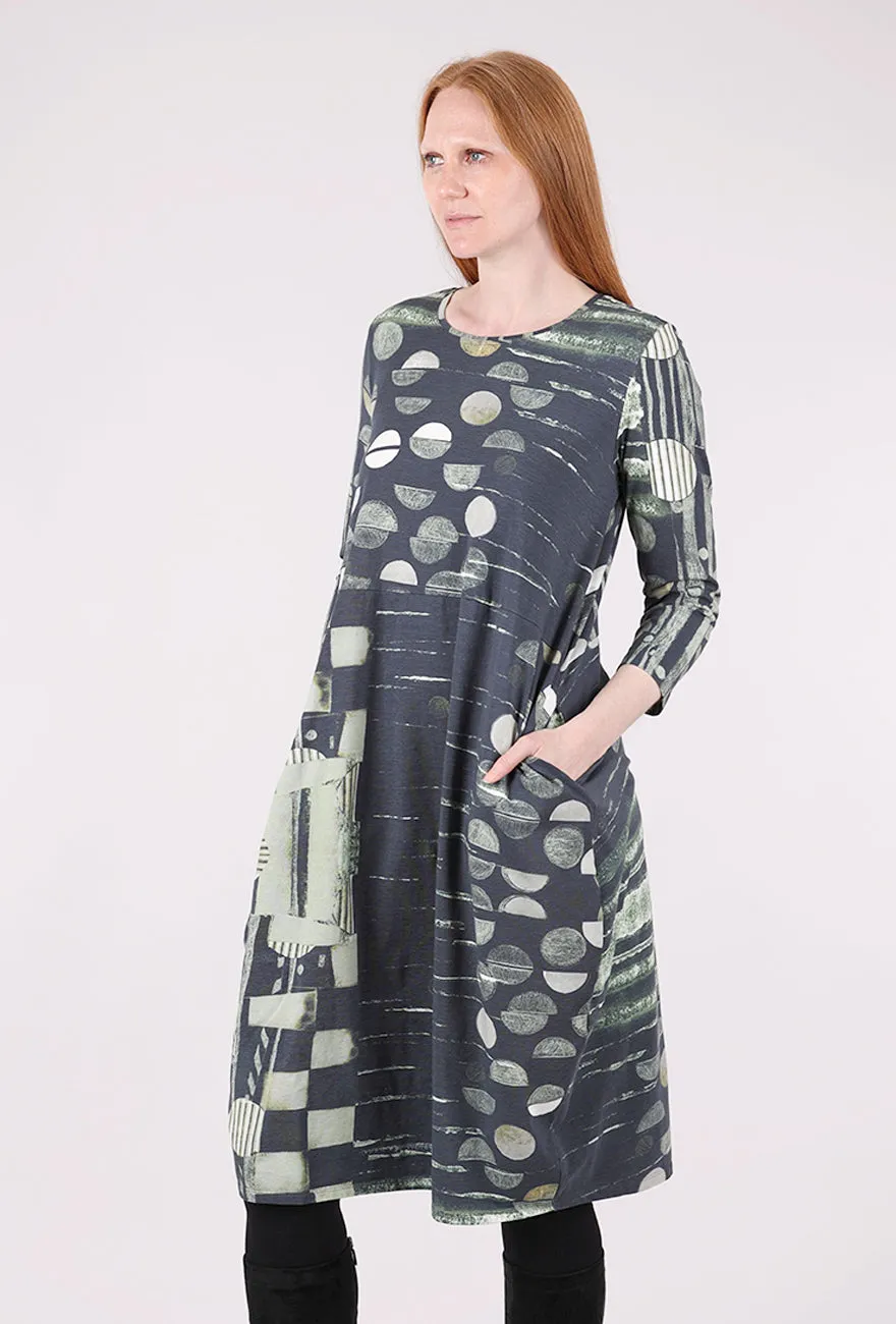 Trend - Setting Jersey Lantern Dress, Forest Block