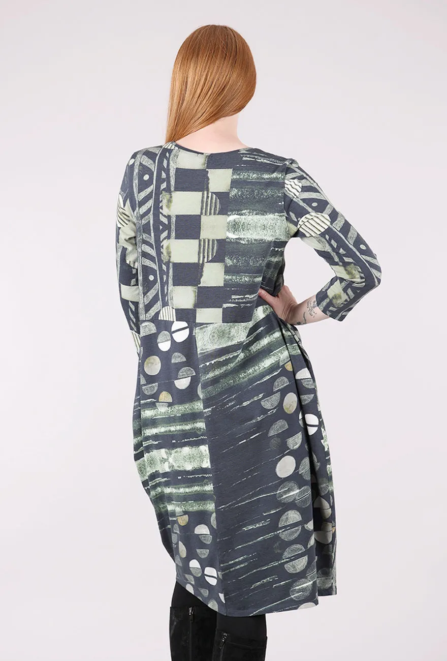 Trend - Setting Jersey Lantern Dress, Forest Block