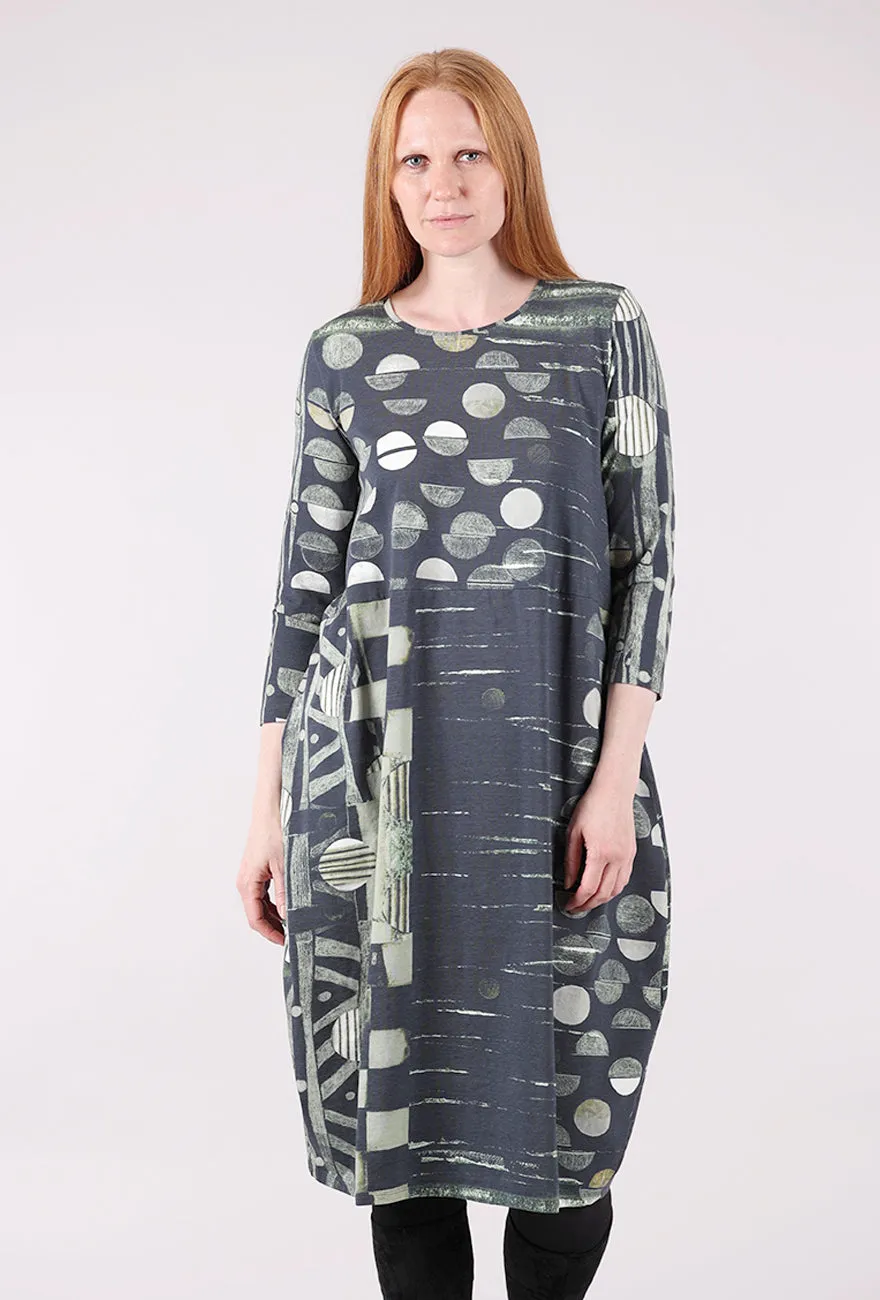 Vibrant Form Fast Chic Jersey Lantern Dress, Forest Block
