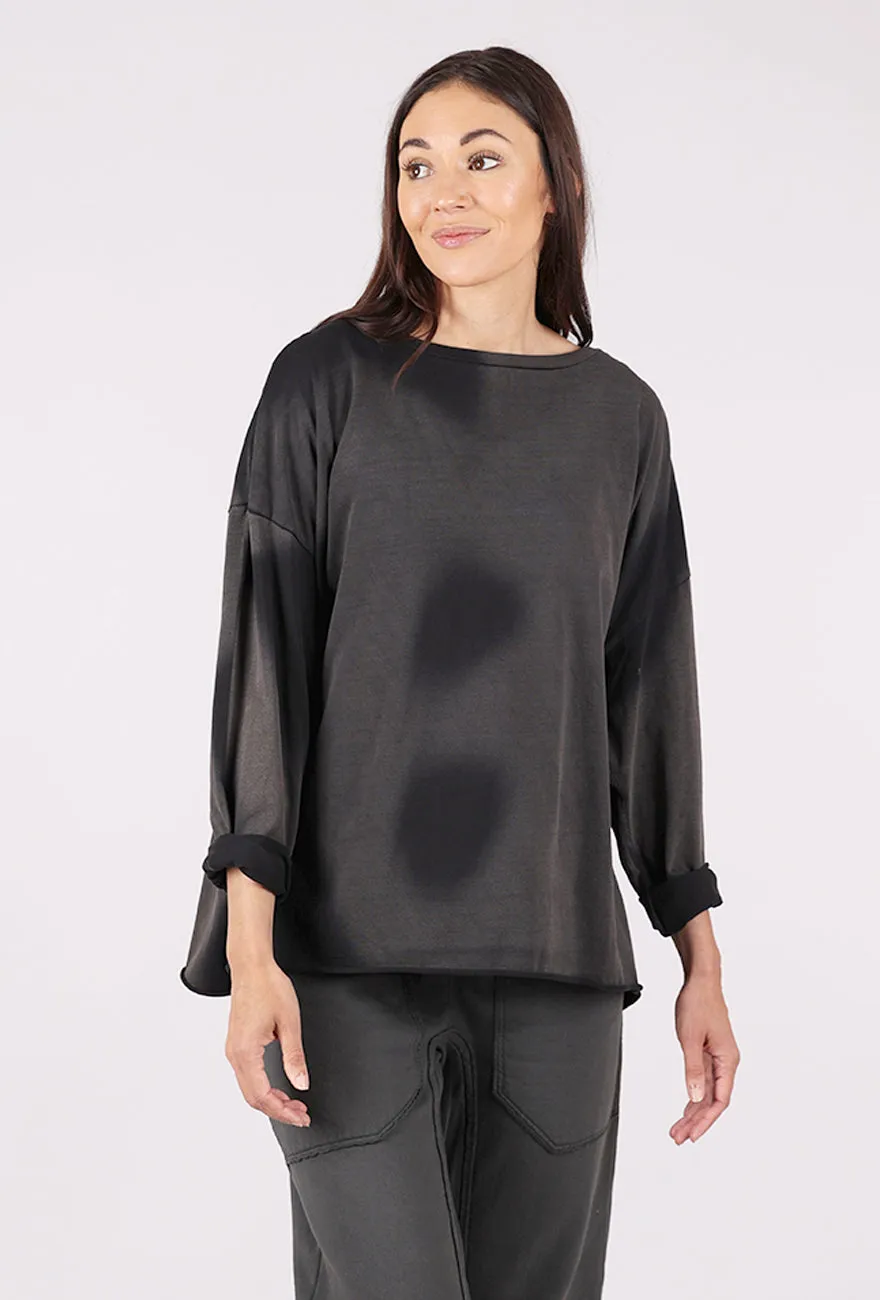 Overdyed Boxy Tee, Black yoga clothing teenagers'