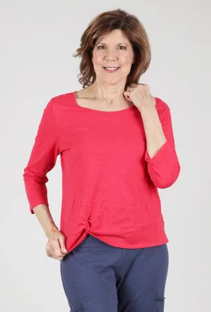 Cotton Pebble Side Twist Tee, Rose Holiday Style Streetwear