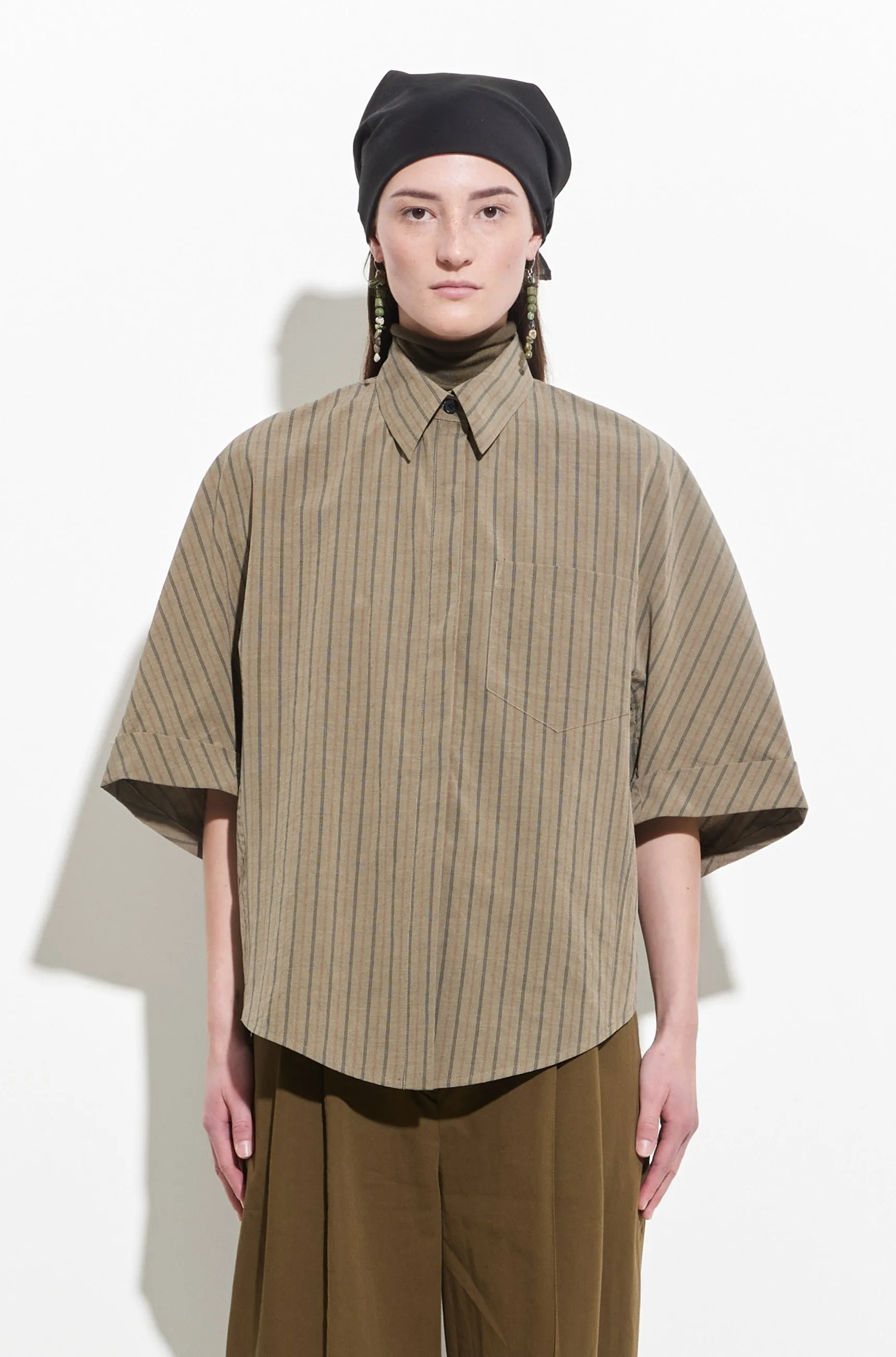 Trendy Vibes Olive Marine Stripe Top