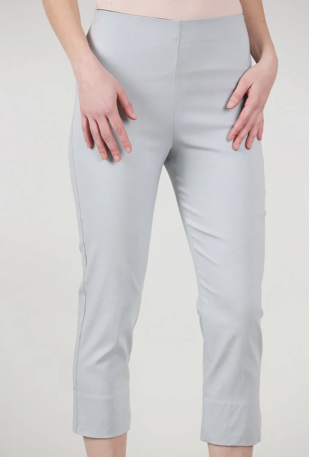 Trendy Waist Mindy Cropped Pant, Silver