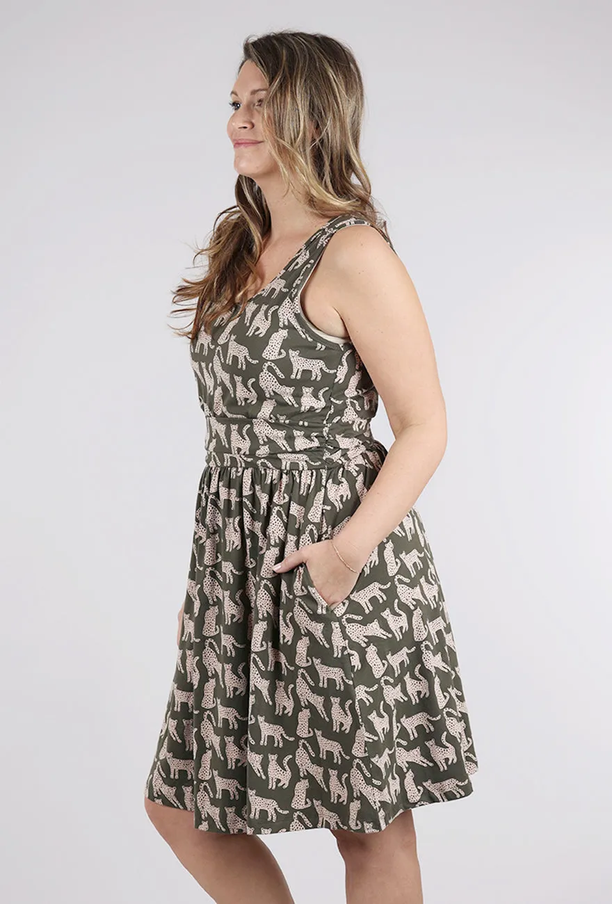 Trendy Wear Asheville Leopard Dress, Green