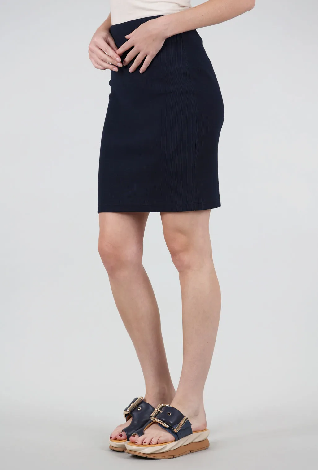 Trim Skirt, Midnight Clean Draping