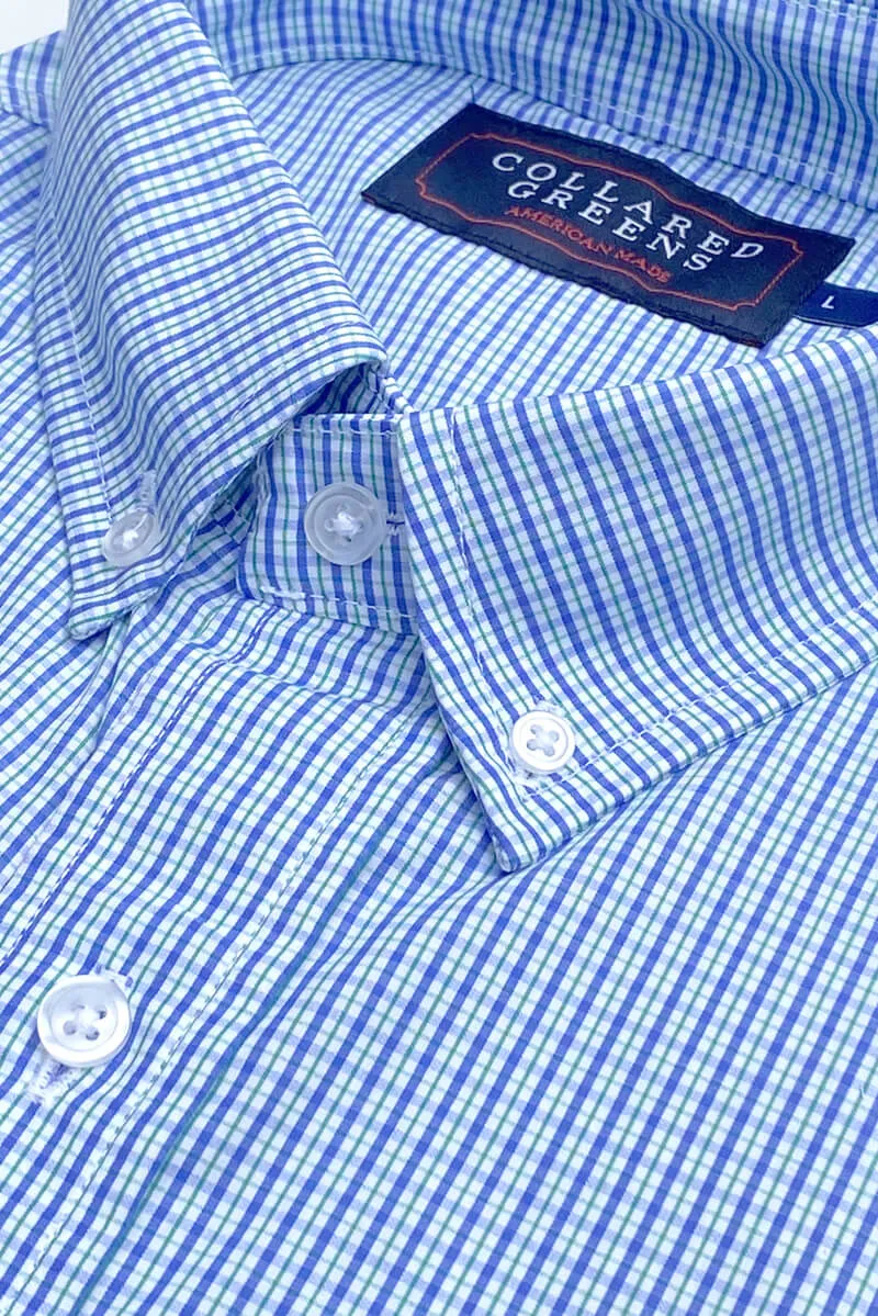 Tryon: Brookline Button Down Shirt - Purple/Green Easy-to-move shirt Wrinkle-free attire