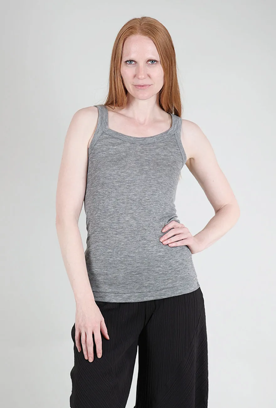 Travel Wear Minimal Comforted Tubular Cashmere Tank, Heather Gray