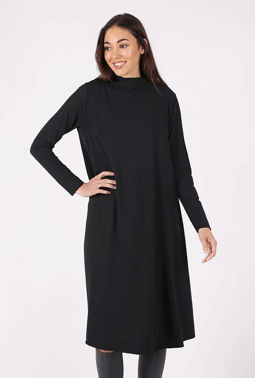 Event Safe Tuck Detail Jersey Dress, Black
