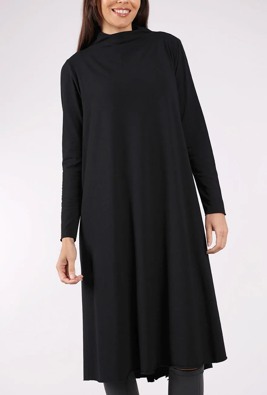 Tuck Detail Jersey Dress, Black Bold Design