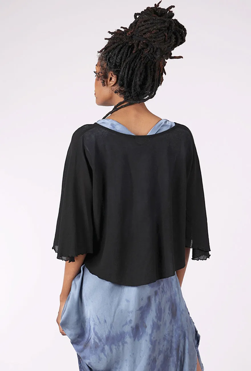 Tulle Mesh Capelet, Black Timeless Design