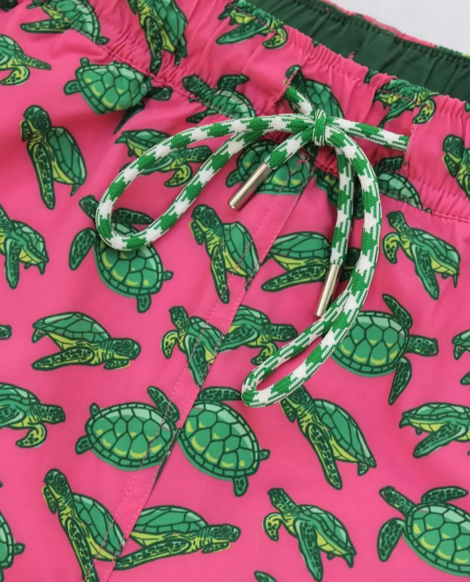 Turtle Tour: Kid's Swim Trunks - Coral suitable for cycling