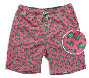 dancewear Turtle Tour: Swim Trunks - Coral