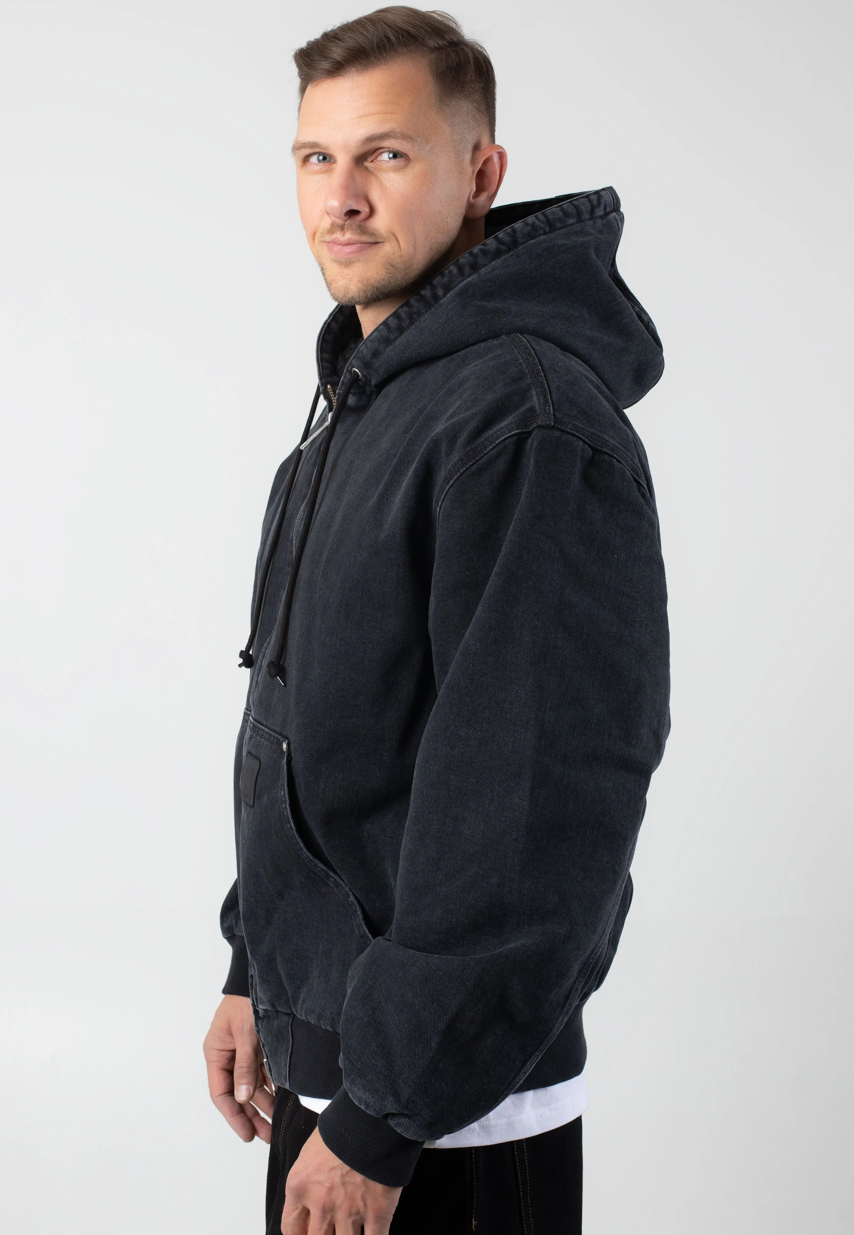 Tweed fabric Carhartt WIP - OG Active Rivet Stone Washed Black - Jacket