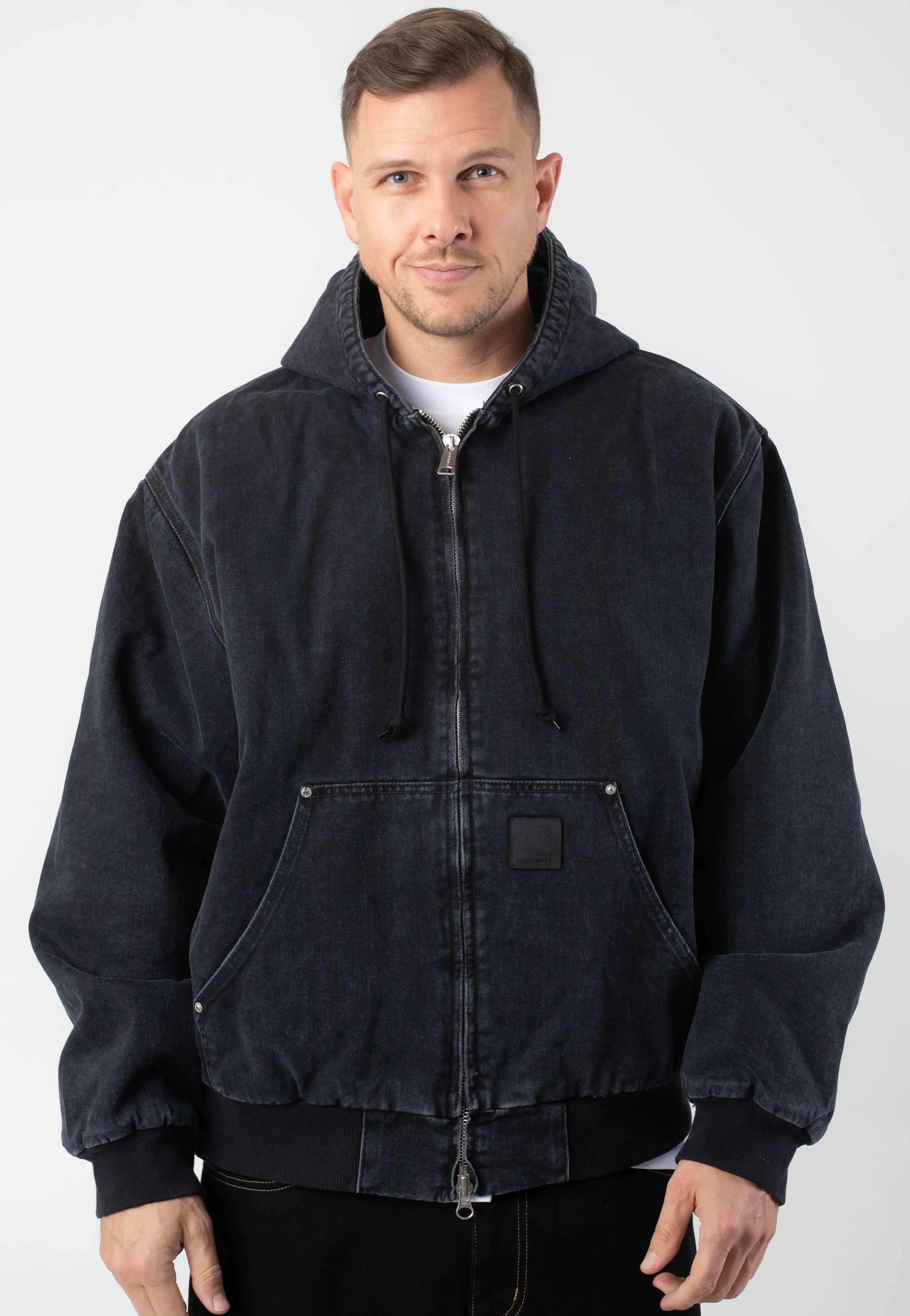 Tweed fabric Carhartt WIP - OG Active Rivet Stone Washed Black - Jacket