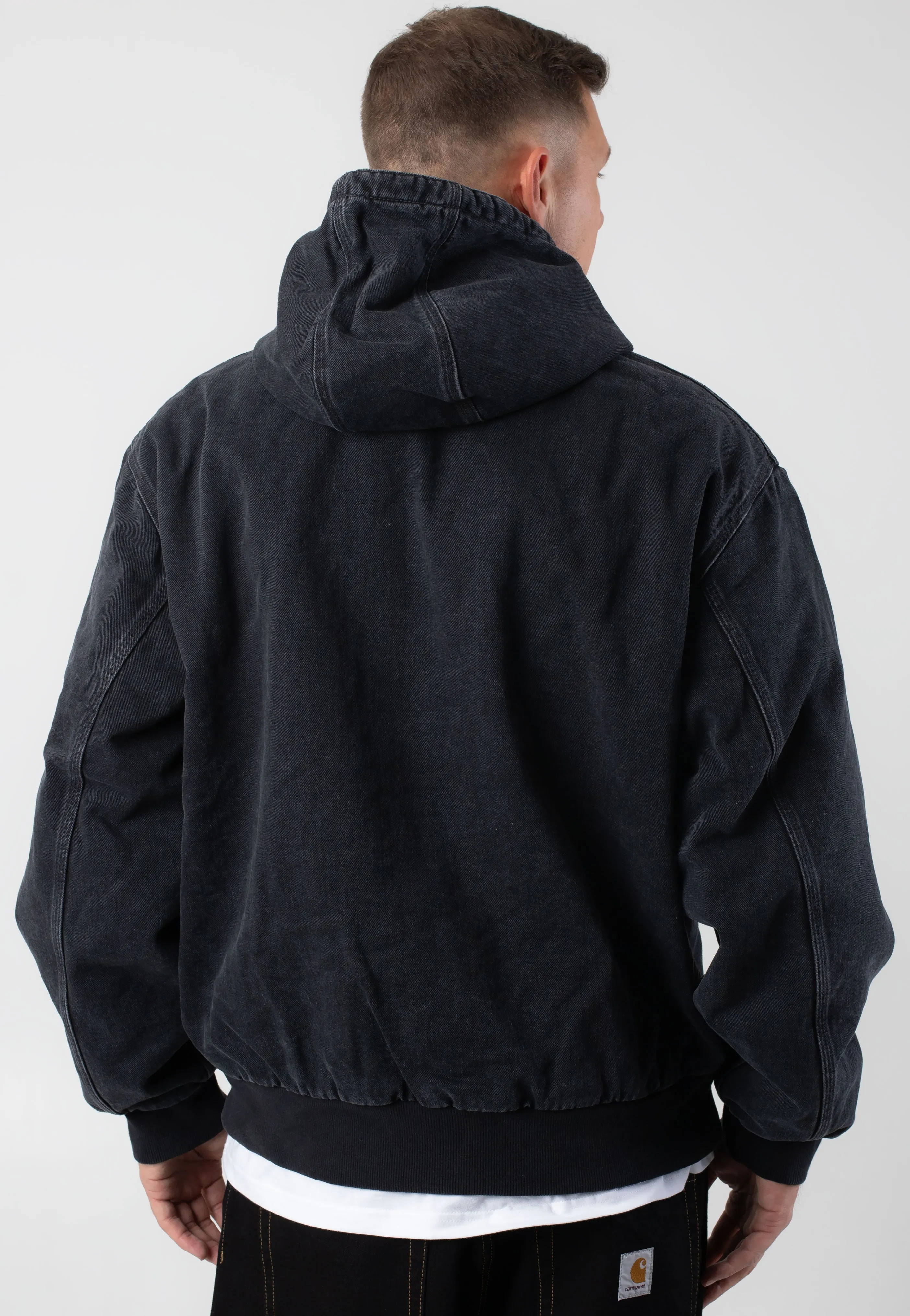 Tweed fabric Carhartt WIP - OG Active Rivet Stone Washed Black - Jacket