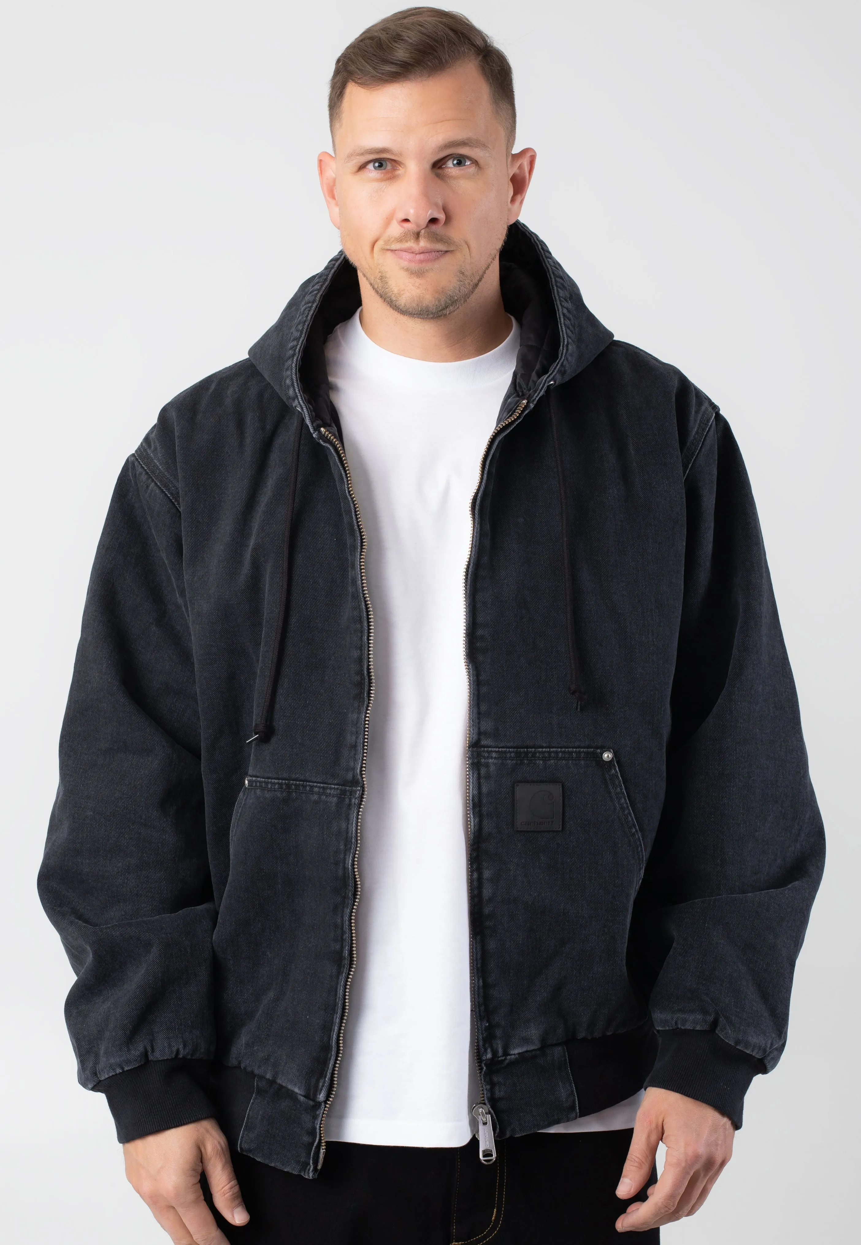 Tweed fabric Carhartt WIP - OG Active Rivet Stone Washed Black - Jacket
