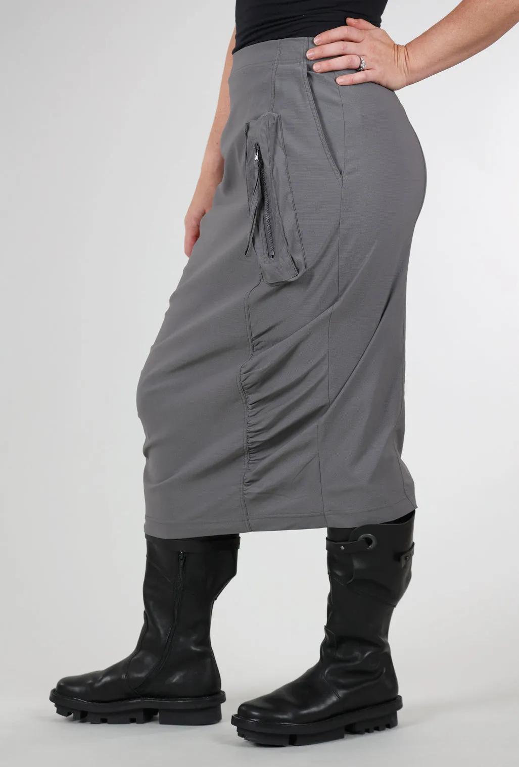 Twill Tech Slim Skirt, Rock Sleek Accent