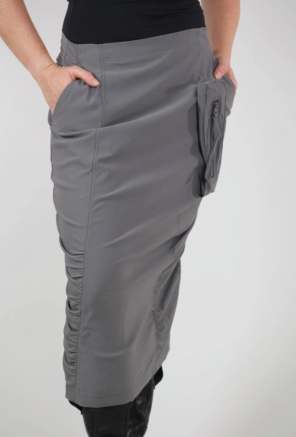 Twill Tech Slim Skirt, Rock Sleek Accent