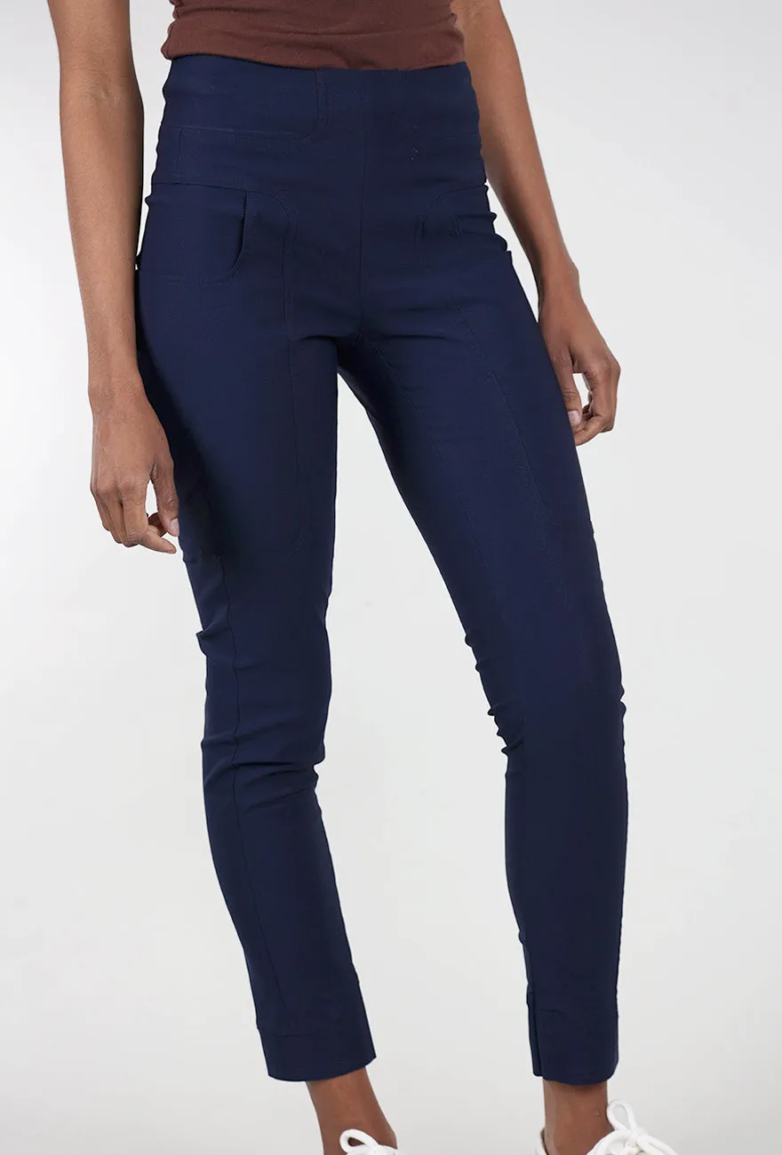 Twill Tech Slim Trouser, Navy Durable Fabric