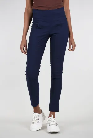 Twill Tech Slim Trouser, Navy Raw edge
