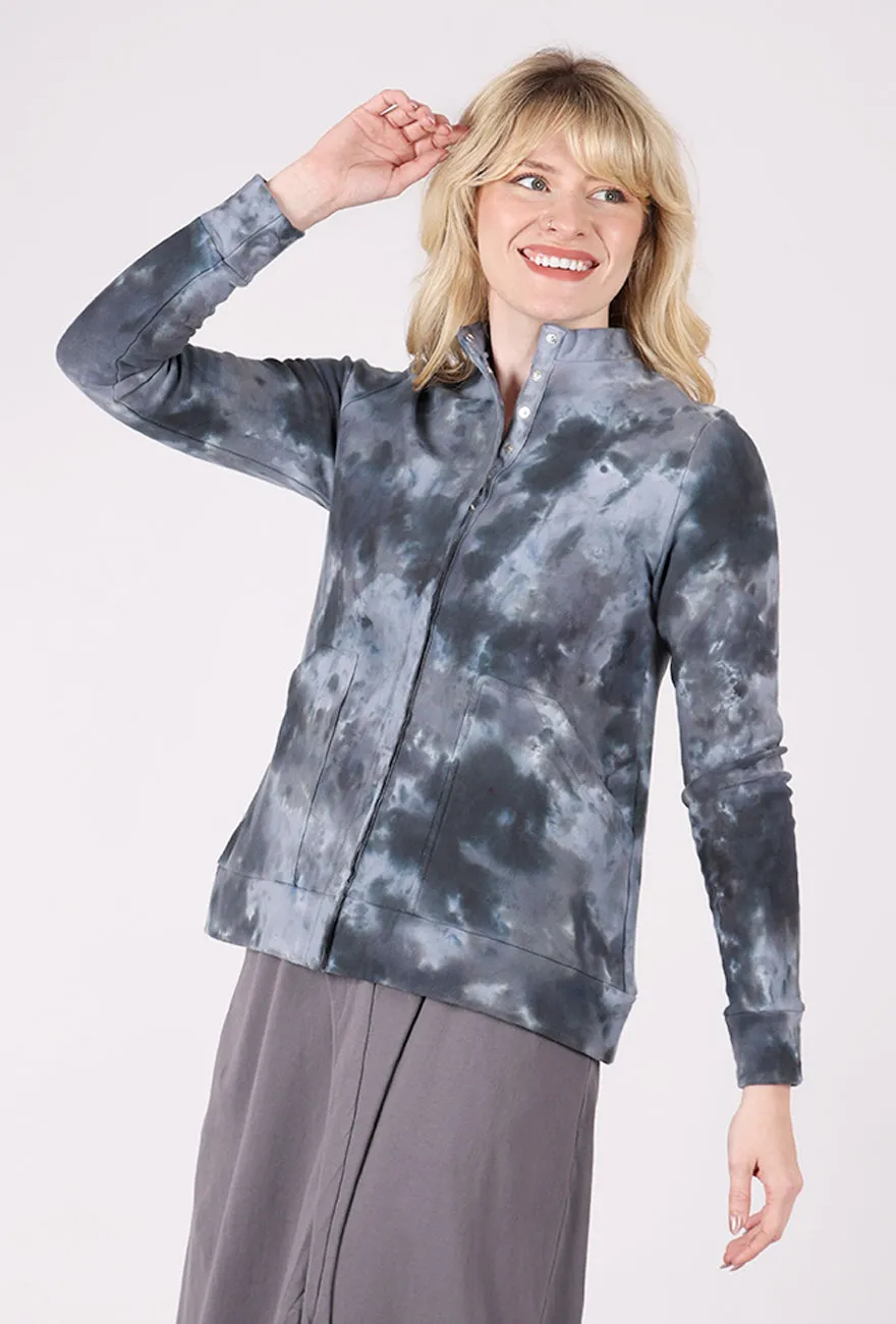 Ultimate Fit Mock-Neck Knit Jacket, Gray