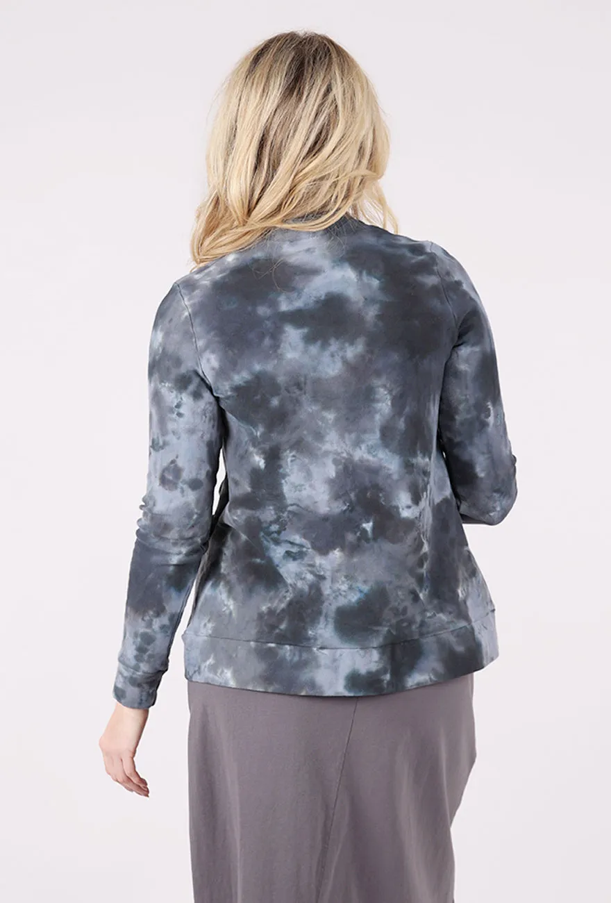 Ultimate Fit Mock-Neck Knit Jacket, Gray