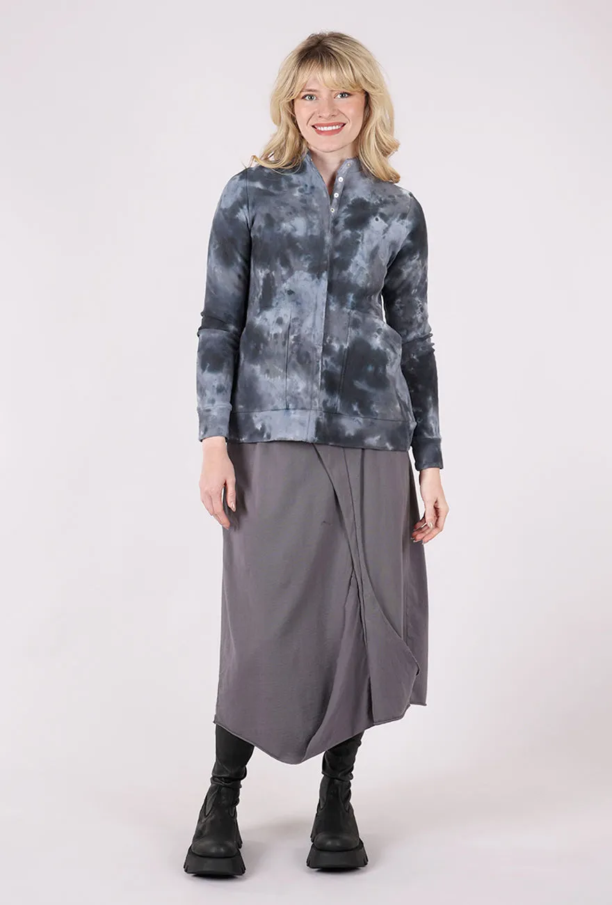 Ultimate Fit Mock-Neck Knit Jacket, Gray