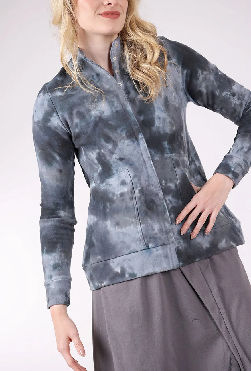 Ultimate Fit Mock-Neck Knit Jacket, Gray