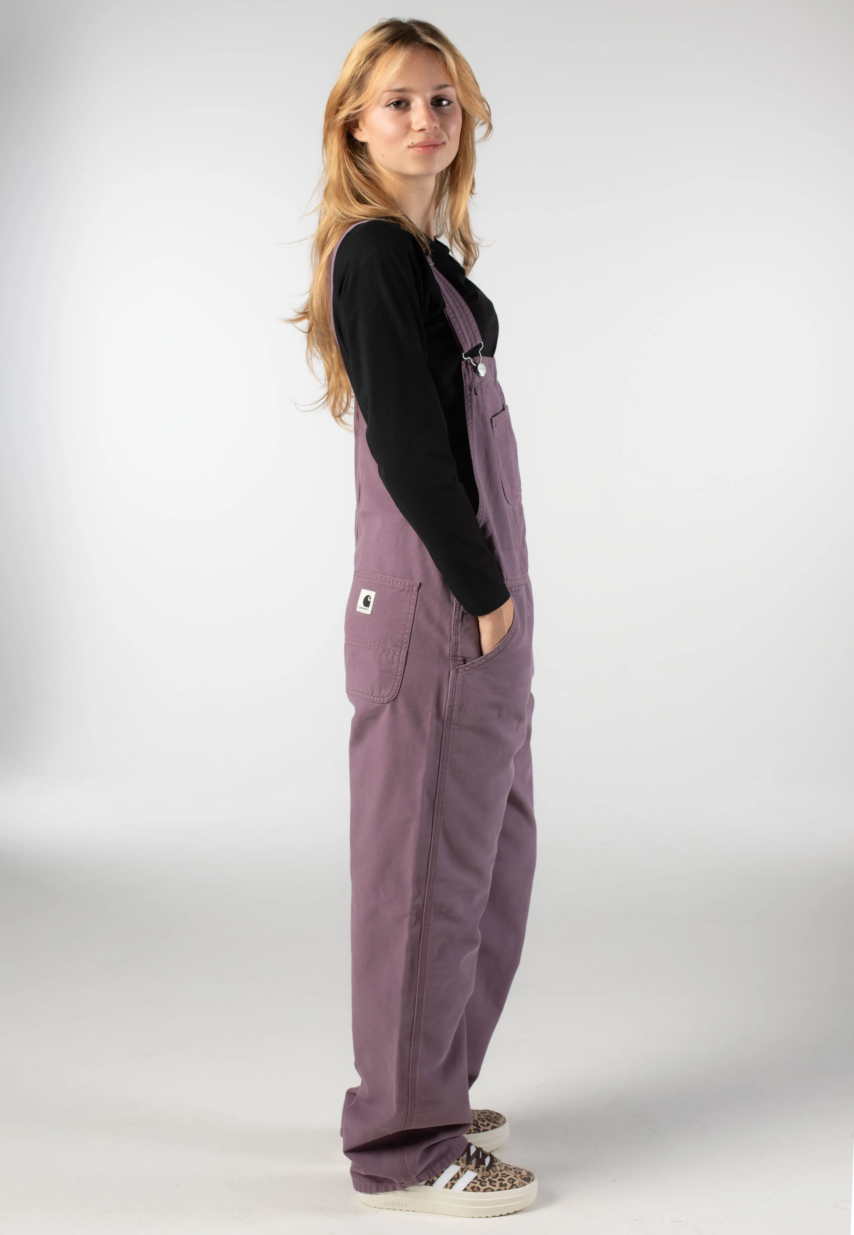 Ultimate Wear Carhartt WIP - W' Bib Overall Straight Stone Canvas Phlox - Pants
