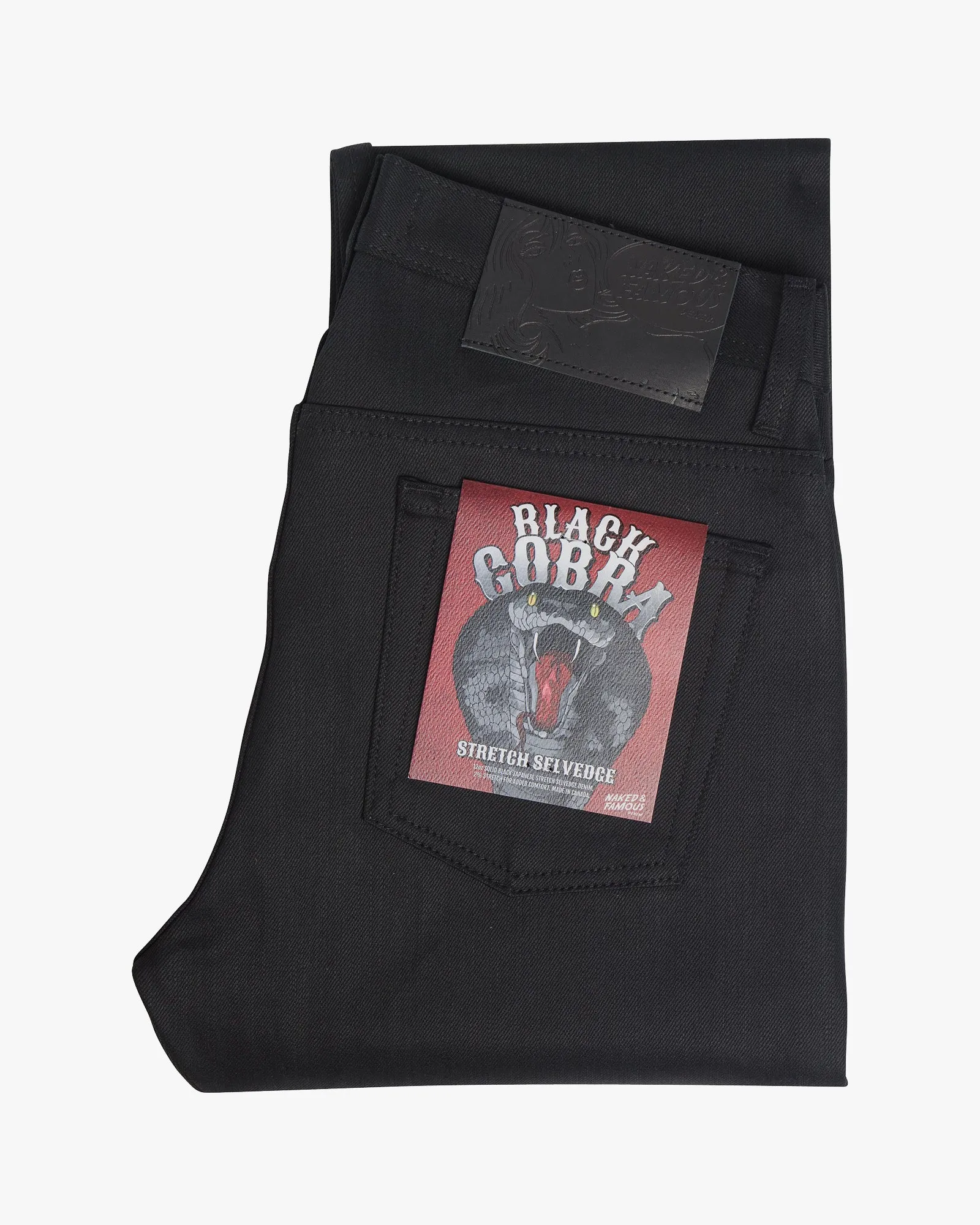 Naked & Famous Denim Weird Guy Regular Tapered Mens Jeans - Black Cobra Stretch Selvedge | Naked & Famous Denim Jeans | JEANSTORE