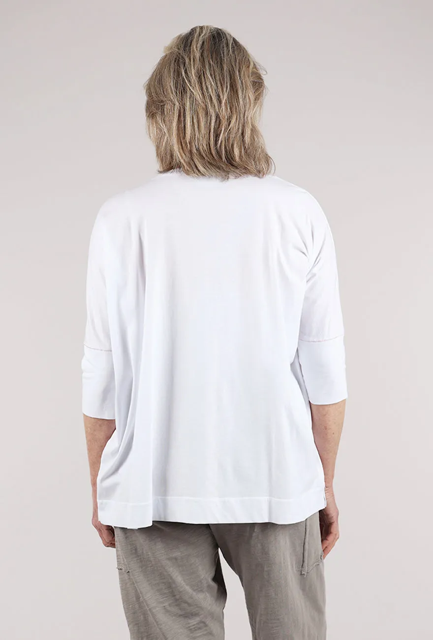 Unique selling point Graphic Smudge Top, White/Pink