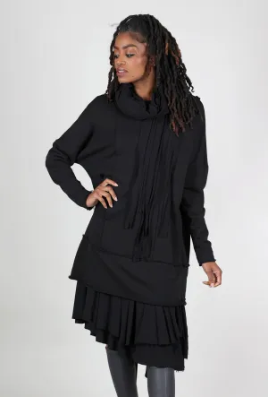 Silky Finish Vivienne Oversized Dress, Black