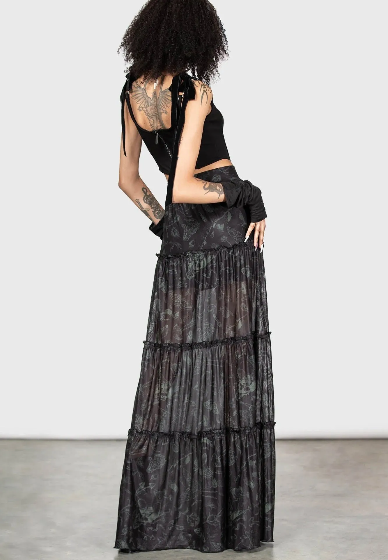 Urban Classic Killstar - Ghosted Woods Maxi - Skirt