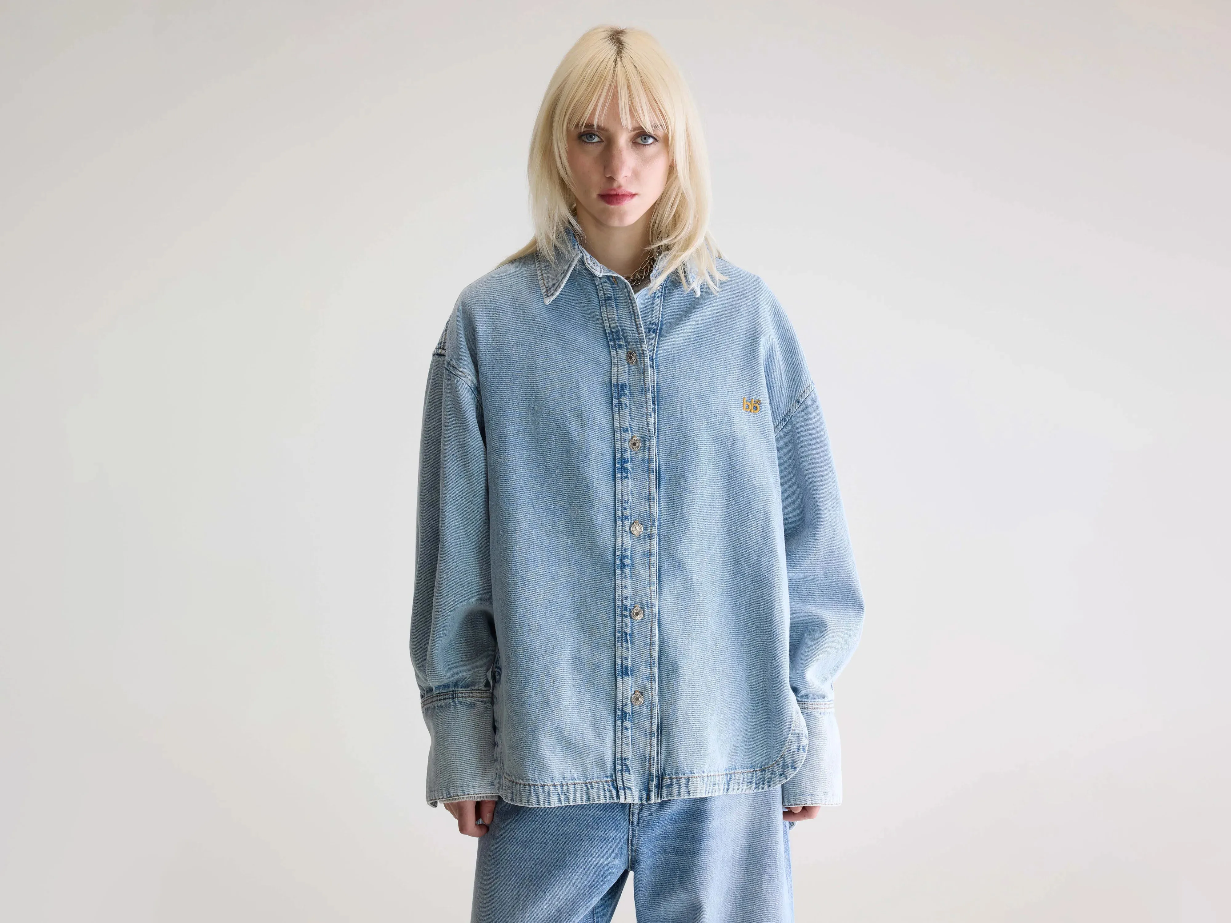 Minimal Aesthetic Glory denim overshirt (252 / W / LT BLUE BLEACH)