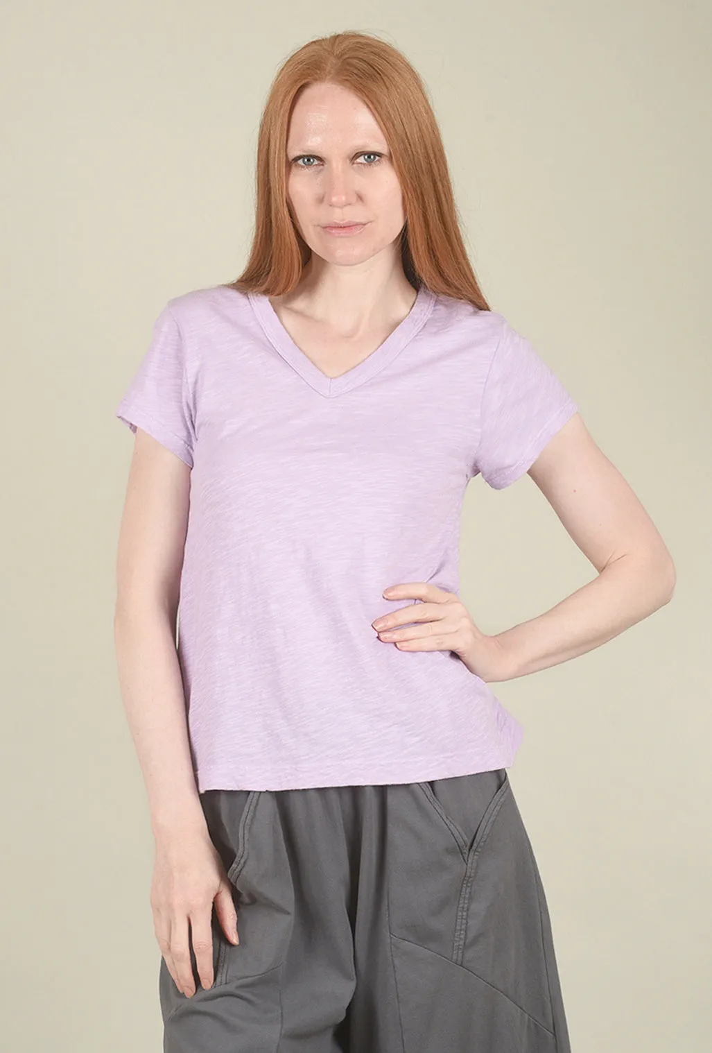V-Neck Baby Baby Tee, Mulberry Stylish Outfit