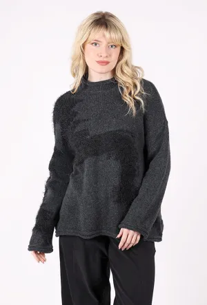 Texture Play Sweater, Gray Textured cozy sweater