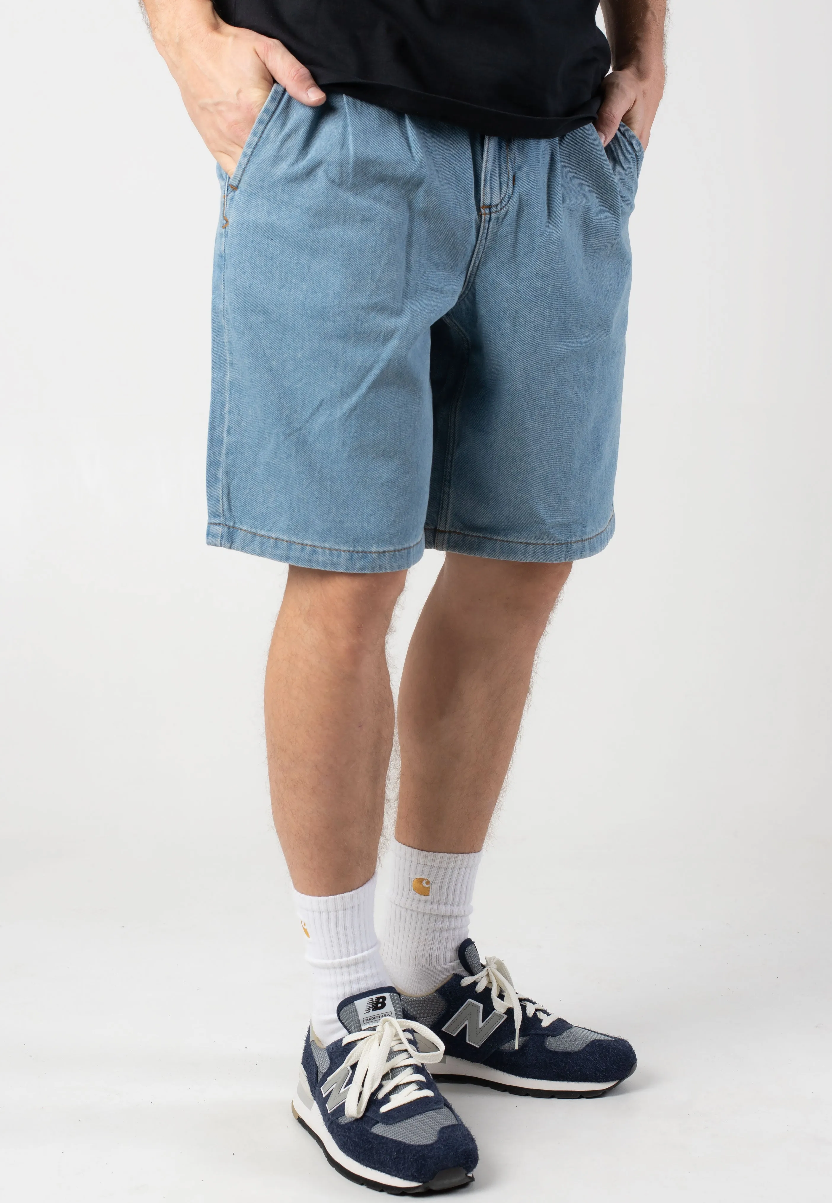 Vans - Authentic Chino Loose Pleated Stonewash/Blue - Shorts Multi - functional