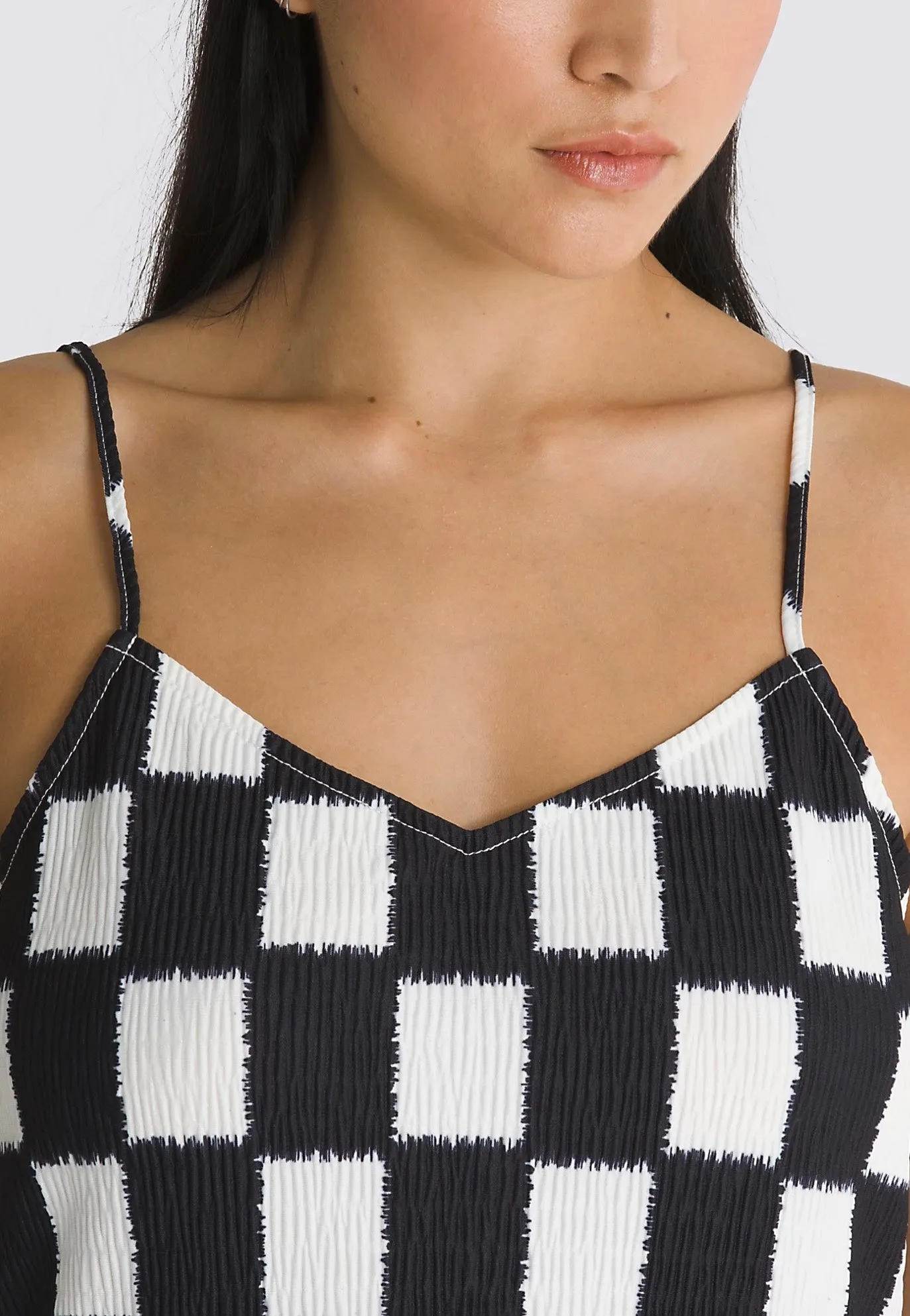 Vans - Benton Checker Cami Black/Marshmallow - Dress Velvet Finish