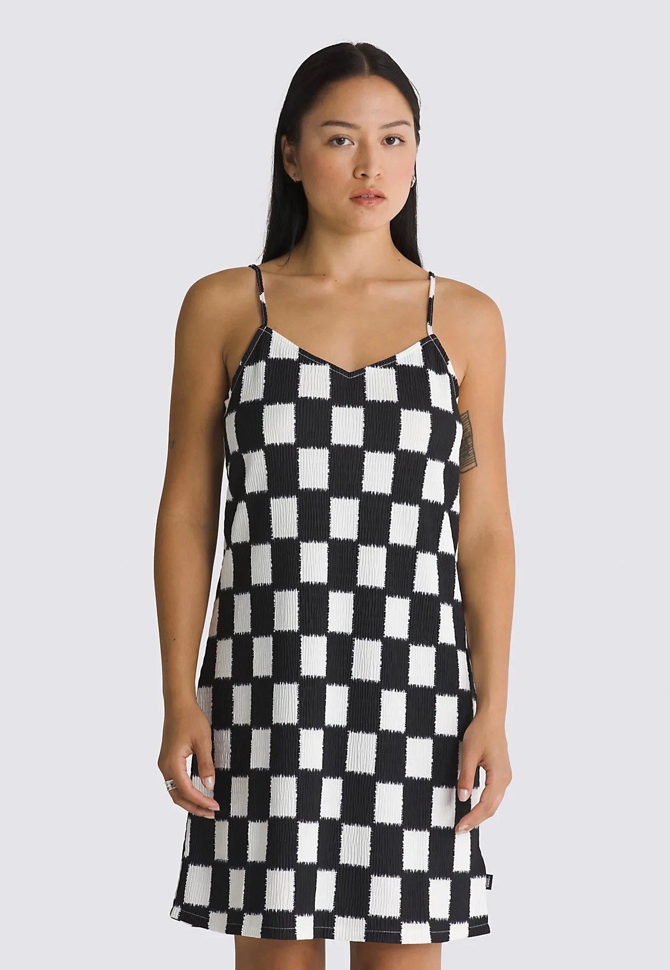 Vans - Benton Checker Cami Black/Marshmallow - Dress Velvet Finish