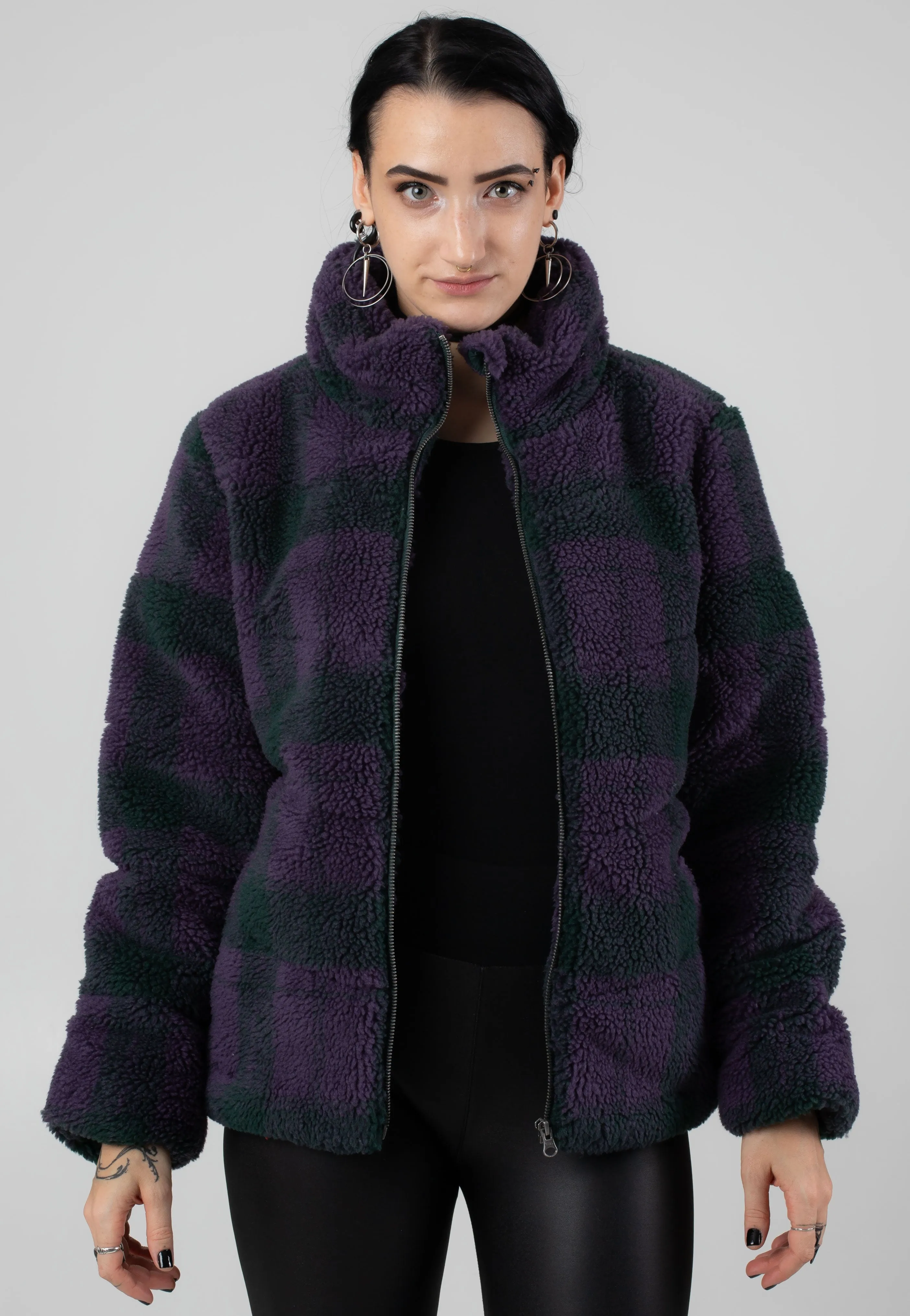 Kindness Recharge Vans - Foundry Plaid High Pile Puff Green Gables - Jacket