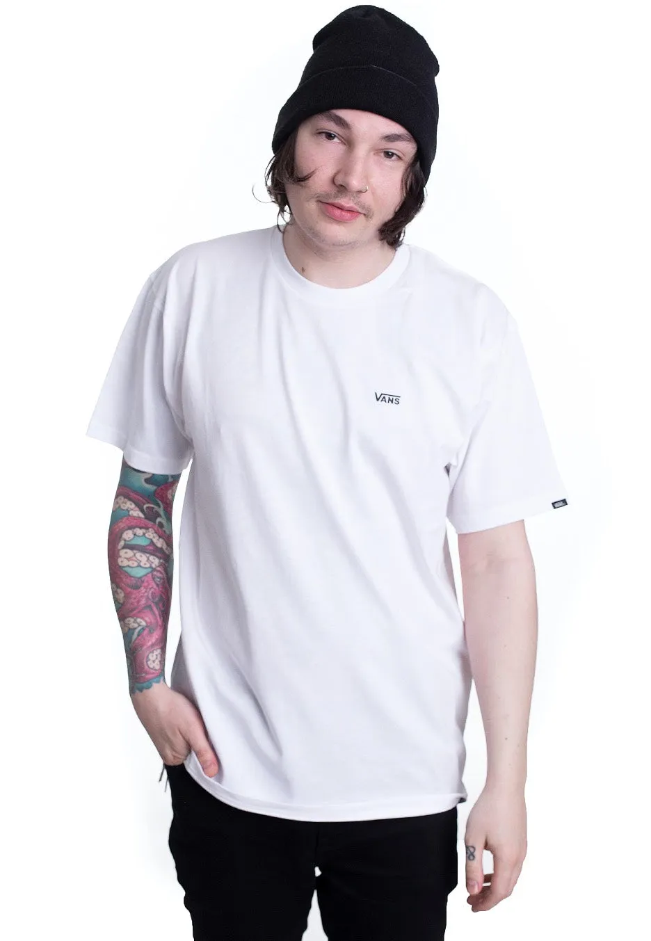 High-End Quality Vans - Left Chest LOG O Tee White/Black - T-Shirt