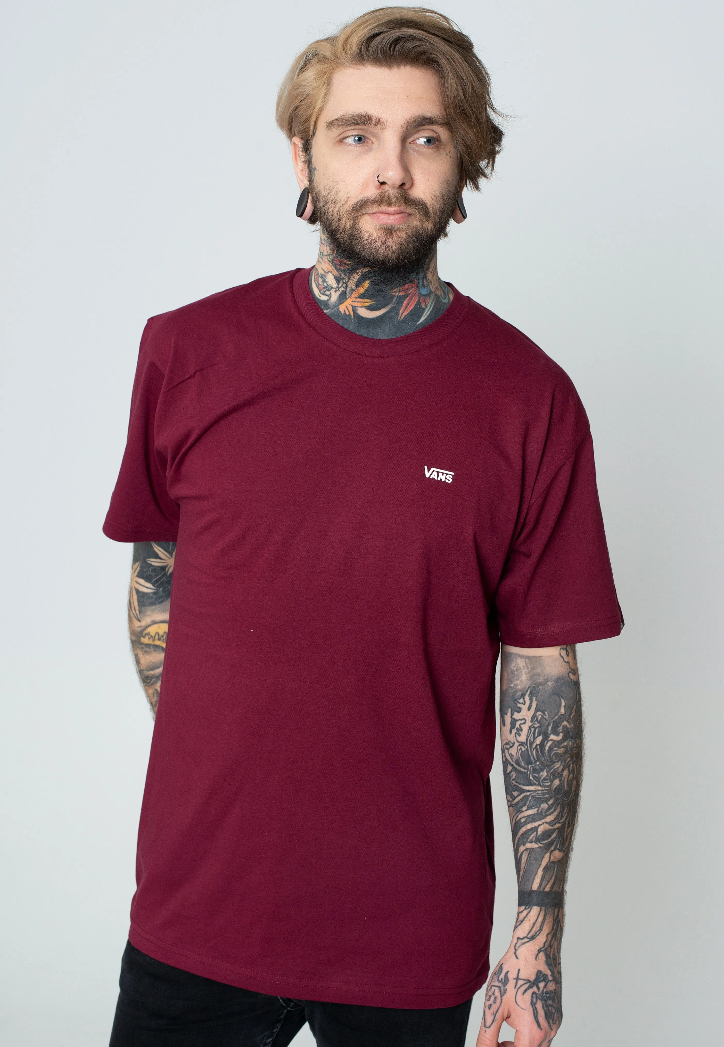 Vans - Left Chest Logo Burgundy - T-Shirt Year - round wear