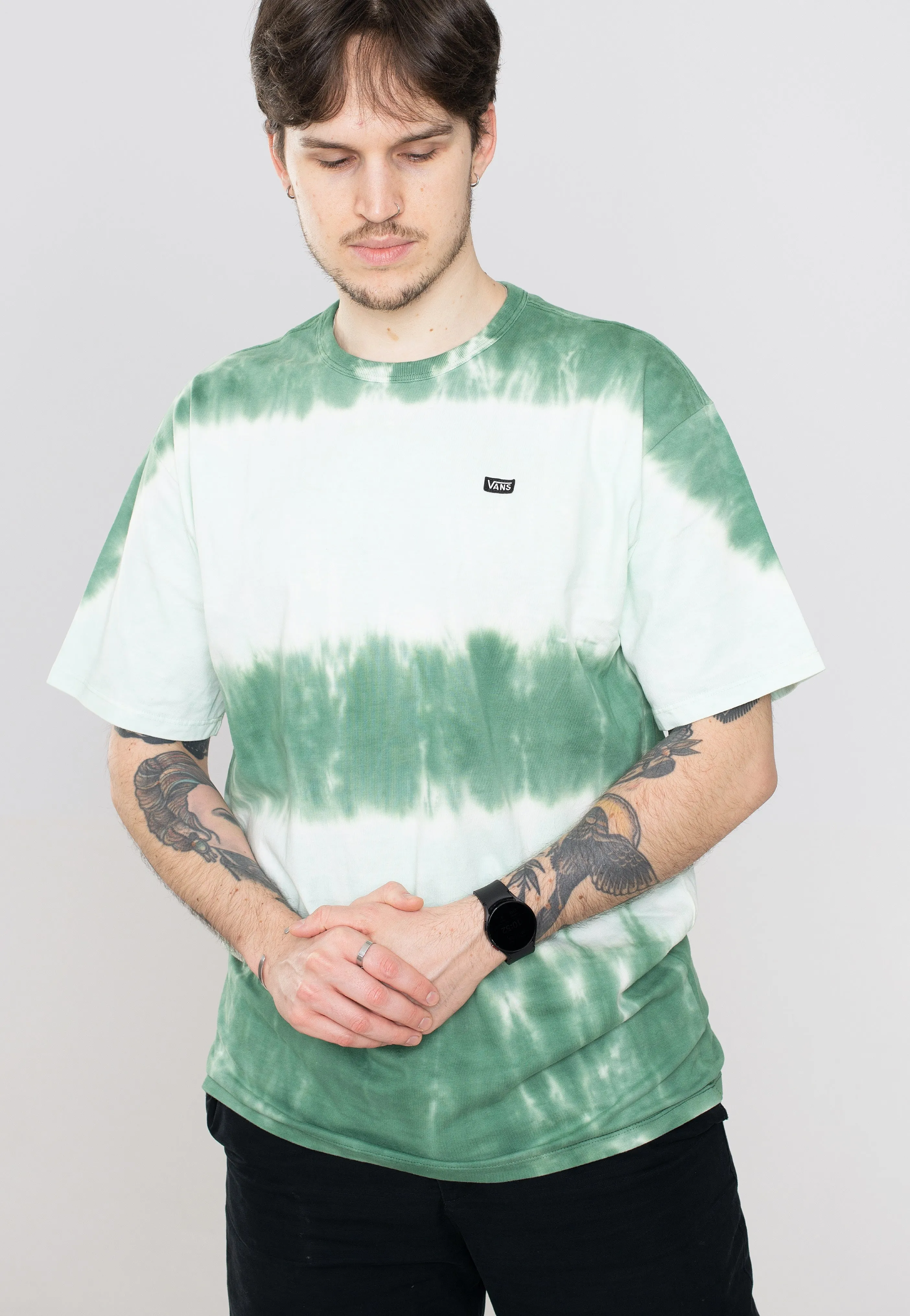 Vans - Off The Wall Stripe Tie Dye Clearly Aqua - T-Shirt Soft Luxe